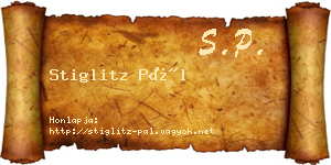 Stiglitz Pál névjegykártya